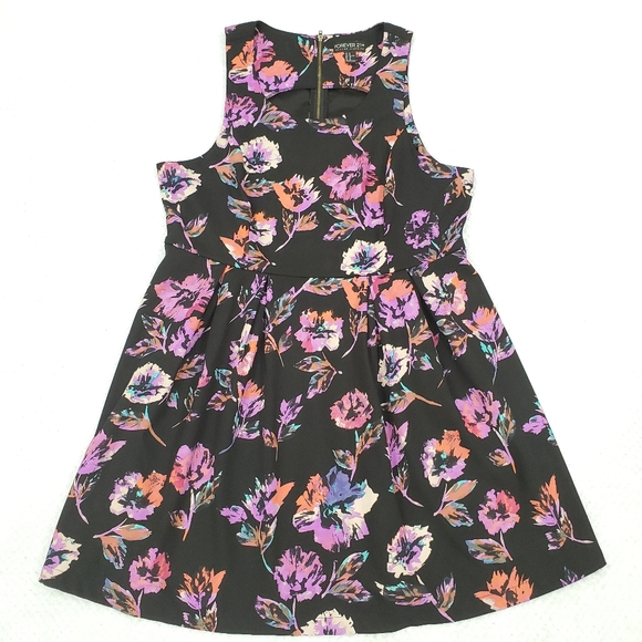 Forever 21 Dresses & Skirts - Forever 21/ Purple Flower Print Dress/ Size 1X